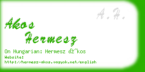 akos hermesz business card